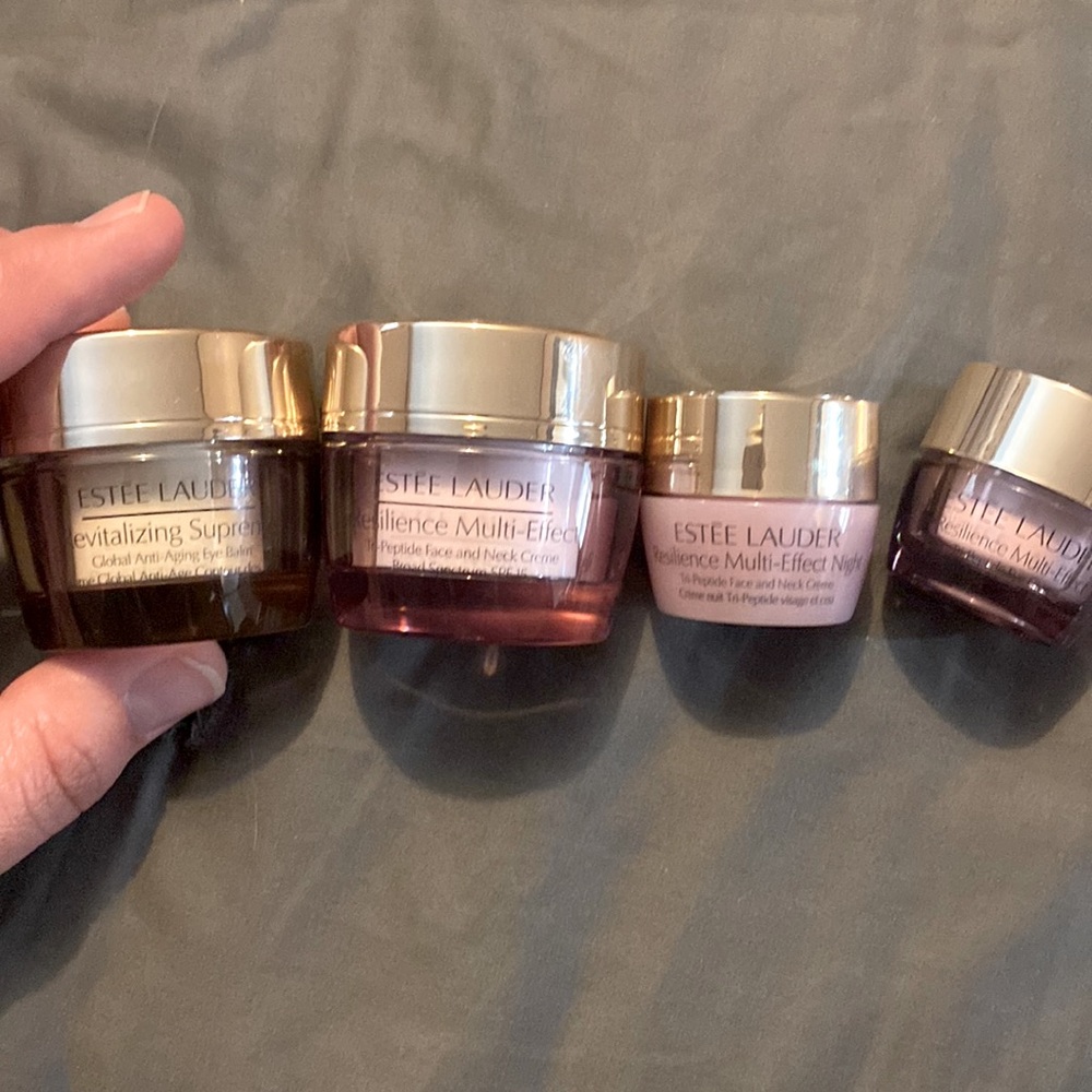 Estée Lauder face, neck, eye balm and Resilience multi effect crème